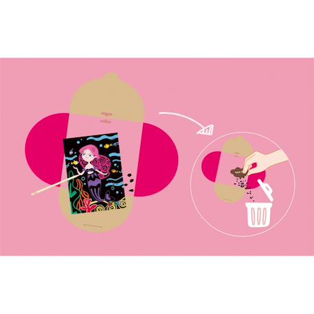 Livre à gratter jr - ma petite sirène 8 pièces Pink;purple 5 - vertbaudet enfant 