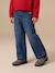 Jean fille large bas effiloché bleu foncé+denim bleached+gris+stone 1 - vertbaudet enfant 