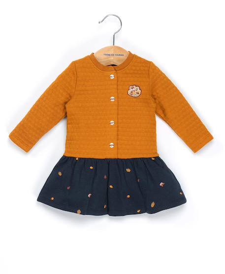 Robe manches longues bébé fille Jaune ocre 1 - vertbaudet enfant 