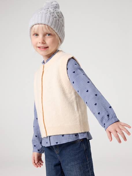Gilet sans manches fille boutonné devant lilas+vanille 8 - vertbaudet enfant 