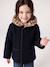 Manteau fille à capuche camel+marine 6 - vertbaudet enfant 