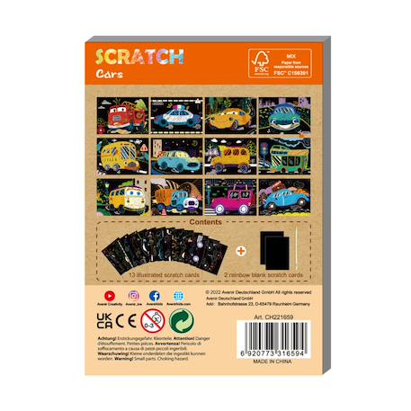 Art book à gratter mini a6 - voitures 15p Multicolor 6 - vertbaudet enfant 