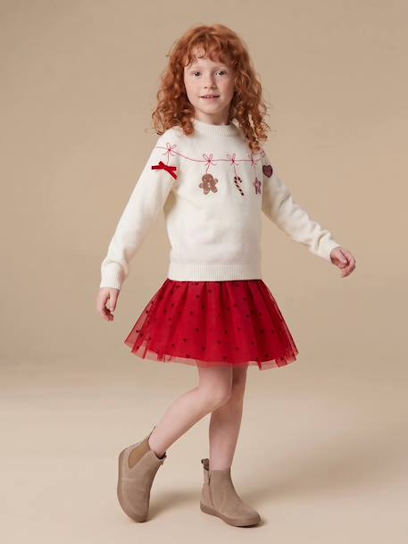 Pull de Noël fille manches longues écru 7 - vertbaudet enfant 