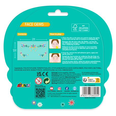 Autocollants pour le visage 'gemmes' - ailes Multicolor 3 - vertbaudet enfant 