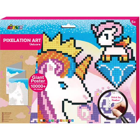 Pixelation art - licorne Pink 1 - vertbaudet enfant 