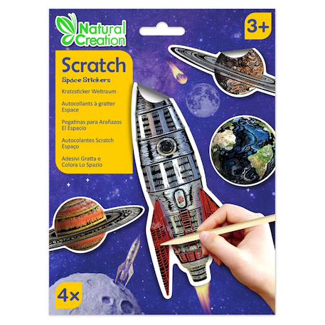 Autocollants à gratter - espace Multicolor 1 - vertbaudet enfant 