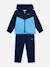 Ensemble 2 pièces gilet à capuche et bas Bleu foncé / ciel+Noir / gris foncé 1 - vertbaudet enfant 