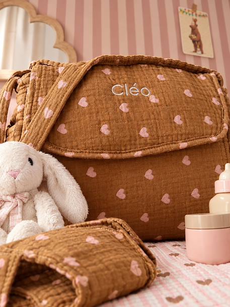 Sac à langer et accessoires personnalisable en bois FSC® Cœur fondant 2 - vertbaudet enfant 