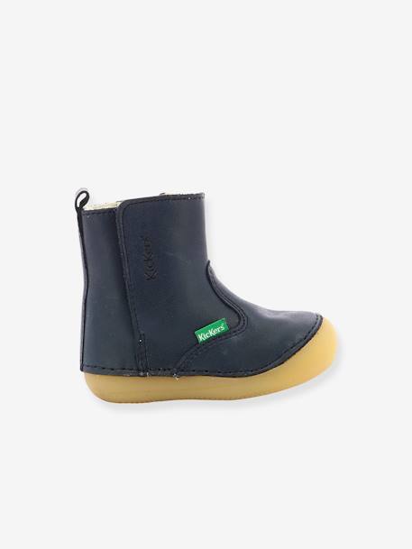 Boots fourrées cuir bébé garçon Socool Cho 1ers pas marine 2 - vertbaudet enfant 