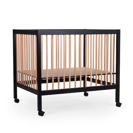 Parc pour bébé en bois + roues 95x75 cm parc 99 Blanc ancien+Marron et noir+Naturel+Noir 8 - vertbaudet enfant 