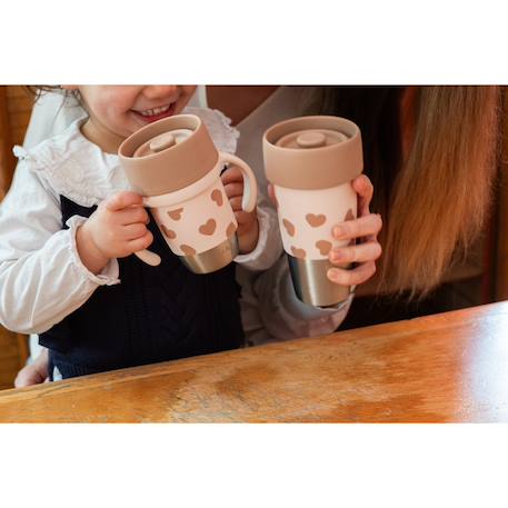 Set 2 tasses d'apprentissage 360° en inox click & drink Grand amour 6 - vertbaudet enfant 