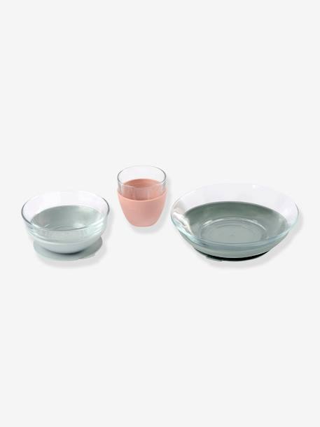 Coffret repas en verre X DURALEX BLEU+sable+VERT 10 - vertbaudet enfant 