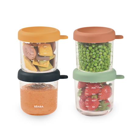 Lot de 4 portions repas en verre 250 ml Mélange couleurs 3 - vertbaudet enfant 