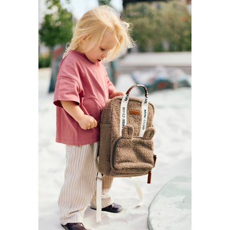 Sac à dos enfant mini club signature Blanc cassé+Marron doux 12 - vertbaudet enfant 