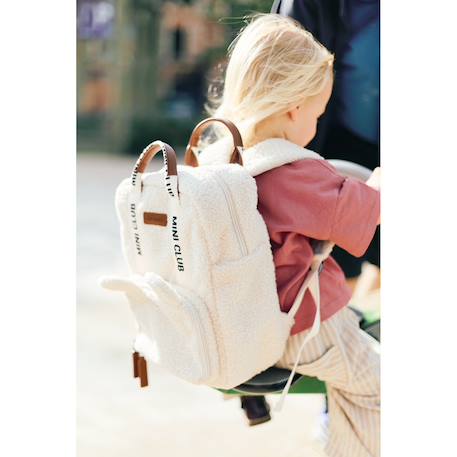 Sac à dos enfant mini club signature Blanc cassé+Marron doux 6 - vertbaudet enfant 