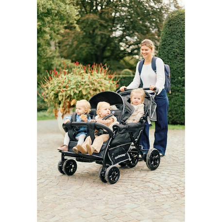 Quadruple poussette capacité 4 enfants + housse de pluie + pare-soleil Noir 5 - vertbaudet enfant 