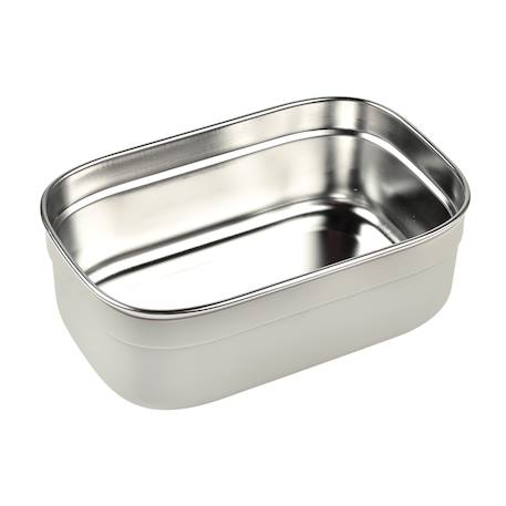 Boîte à repas en inox et silicone Gris velours / rose poudrée+Gris velours / vert sauge 9 - vertbaudet enfant 