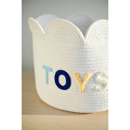 Panier fleur 35x35x35cm corde de coton Blanc cassé 6 - vertbaudet enfant 