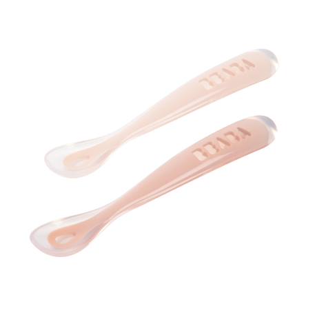 Lot 2 cuillères 1er âge silicone avec boite de transport Naturel 2 - vertbaudet enfant 