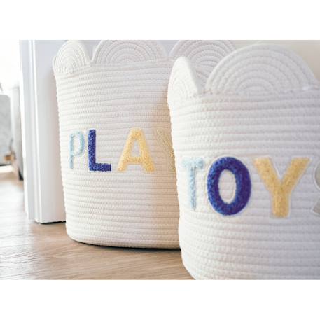 Panier fleur 30x30x30cm corde de coton Blanc cassé 6 - vertbaudet enfant 