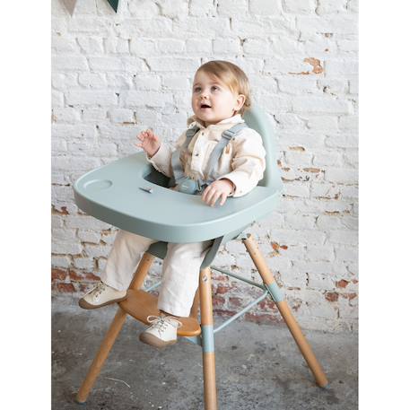 Chaise haute évolutive réglable en hauteur Anthracite+Menthe 12 - vertbaudet enfant 
