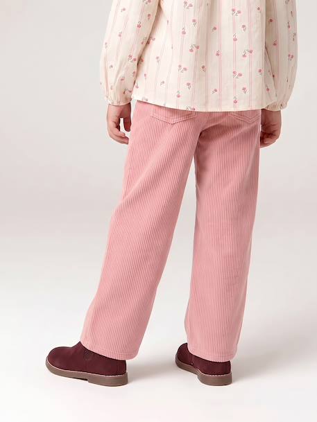 Pantalon large fille velours rose poudré 6 - vertbaudet enfant 