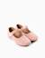 Ballerines en velours avec fermeture à scratch Rose 2 - vertbaudet enfant 