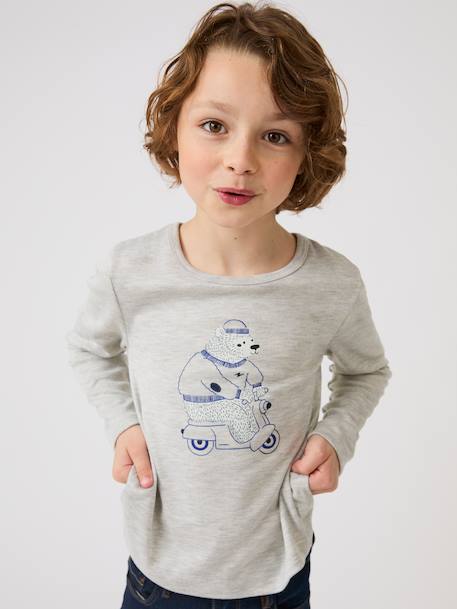 T-shirts thermolactyl sérigraphiés Blanc+Blanc pure+Blanc rose+Gris+Gris clair+Gris pâle 13 - vertbaudet enfant 