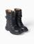 Bottines motardes avec lacets et doublure douce Noir 2 - vertbaudet enfant 