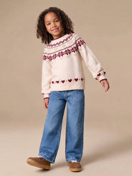 Pull de Noël fille manches longues écru 6 - vertbaudet enfant 