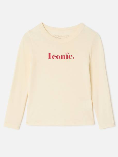 T-shirt iconic thermolactyl sensitive Blanc cassé+Bleu marine+Violet profond 3 - vertbaudet enfant 
