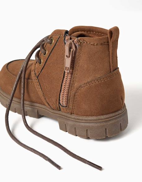 Bottines en suédine avec lacets Beige 4 - vertbaudet enfant 