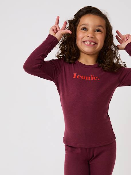 T-shirt iconic thermolactyl sensitive Blanc cassé+Bleu marine+Violet profond 9 - vertbaudet enfant 