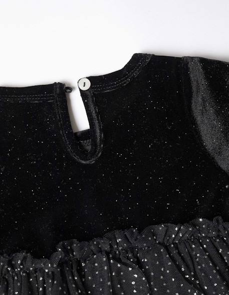 Robe à manches longues en velours et tulle avec lurex Noir 3 - vertbaudet enfant 