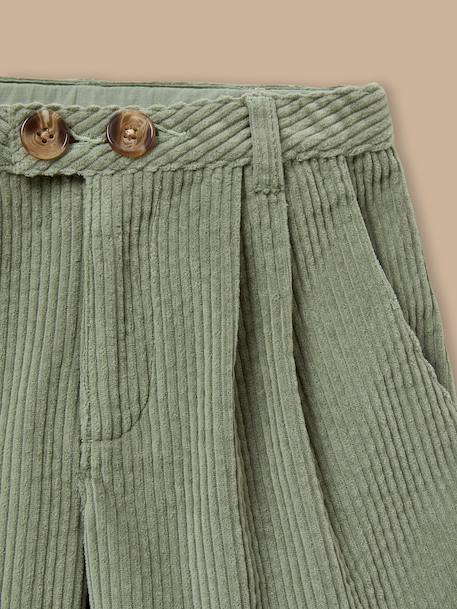 Short velours gaufré taille haute fille Vert pastel 2 - vertbaudet enfant 