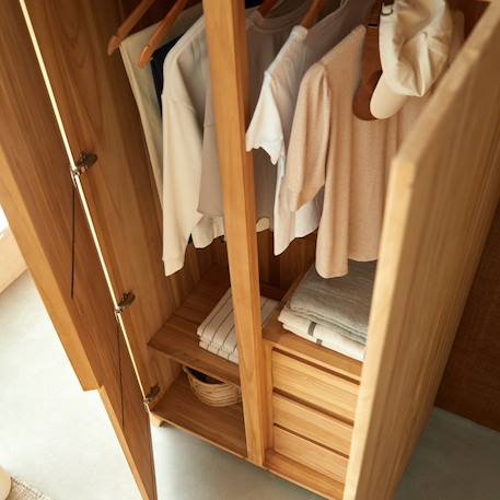 Armoire enfant en bois de teck 190 greta Naturel 2 - vertbaudet enfant 