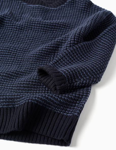 Pull en maille épaisse avec épaules tombantes Bleu foncé 3 - vertbaudet enfant 
