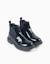 Bottines chelsea vernies avec semelle antidérapante Bleu 2 - vertbaudet enfant 