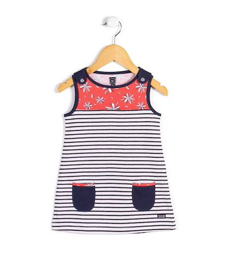 Tunique sans manches fille Fond blanc raye indigo 4 - vertbaudet enfant 