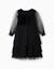 Robe à manches longues en velours et tulle avec volants Noir 3 - vertbaudet enfant 