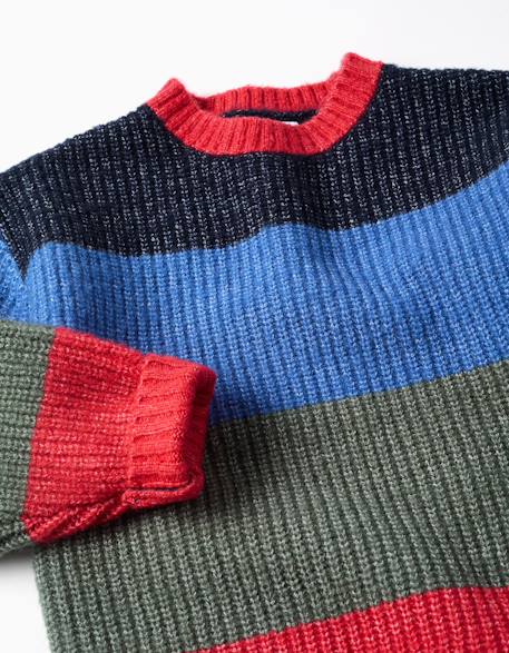 Pull en maille à rayures Rouge 4 - vertbaudet enfant 