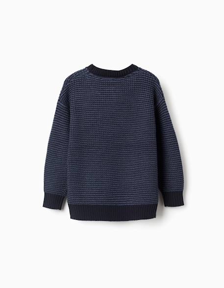 Pull en maille épaisse avec épaules tombantes Bleu foncé 2 - vertbaudet enfant 