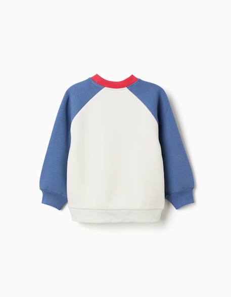 Sweat en coton peigné avec imprimé art manifesto Blanc 2 - vertbaudet enfant 