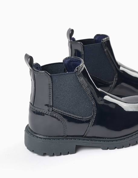 Bottines chelsea vernies avec semelle antidérapante Bleu 4 - vertbaudet enfant 