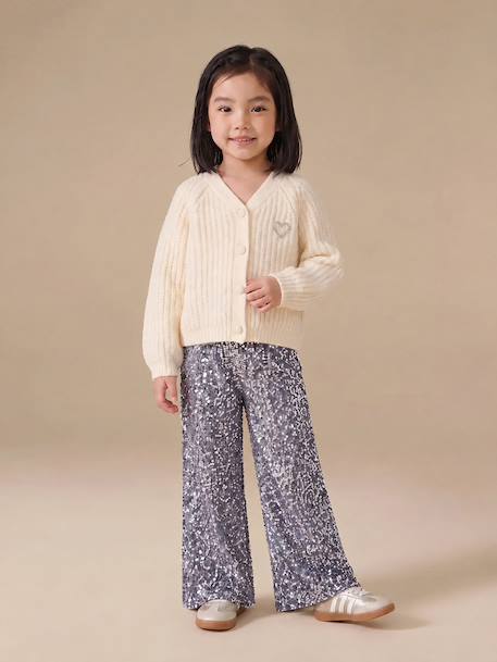 Pantalon large sequin noël fille argenté 3 - vertbaudet enfant 