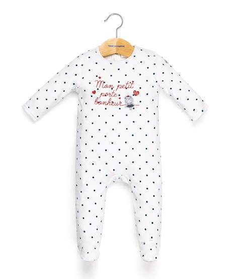 Pyjama bébé fille Imprime pois fd opt blanc 1 - vertbaudet enfant 
