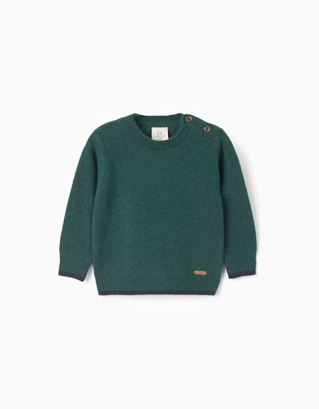 Pull en laine mélangée b&s Vert 1 - vertbaudet enfant 