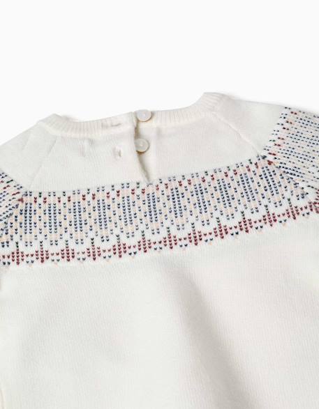 Pull en maille avec motif jacquard Blanc 3 - vertbaudet enfant 