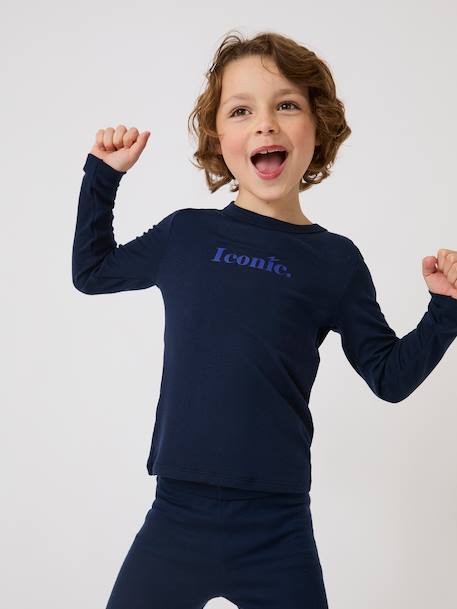 T-shirt iconic thermolactyl sensitive Blanc cassé+Bleu marine+Violet profond 5 - vertbaudet enfant 