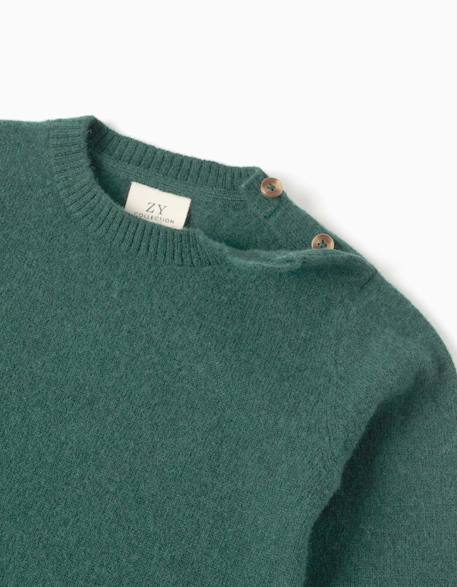 Pull en laine mélangée b&s Vert 3 - vertbaudet enfant 